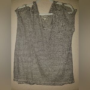 Oversized Lucky Brand Black and White Striped Top